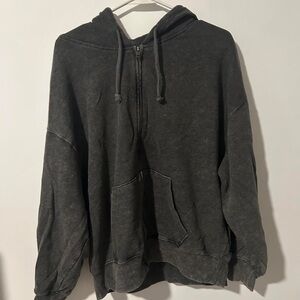 SO Washed Black Half-Zip Hoodie Sweater